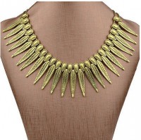 Maxi-colar folhoso dourado