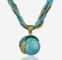 Colar azul turquesa "Globe"