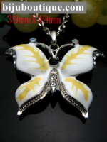 Colar Borboleta amarela/branca